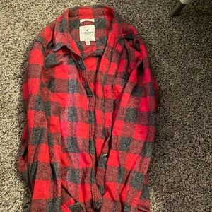 Large grey and Red flannel